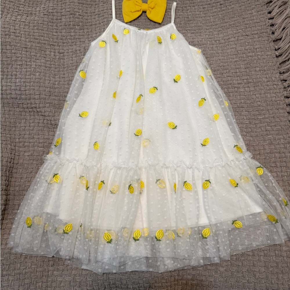 White Dress with Yellow Lemons